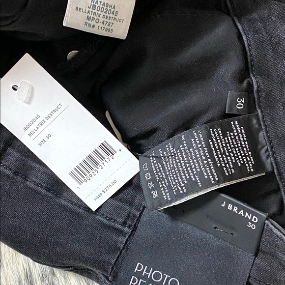 J BRAND NATASHA HIGH-RISE BELLATRIX DESTRUCT SZ 30 - Picture 14 of 14